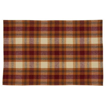 SARO LIFESTYLE SARO 1910.RU1319B 13 x 19 in. Oblong Rust Large Plaid Design Placemats  Set of 4 1910.RU1319B